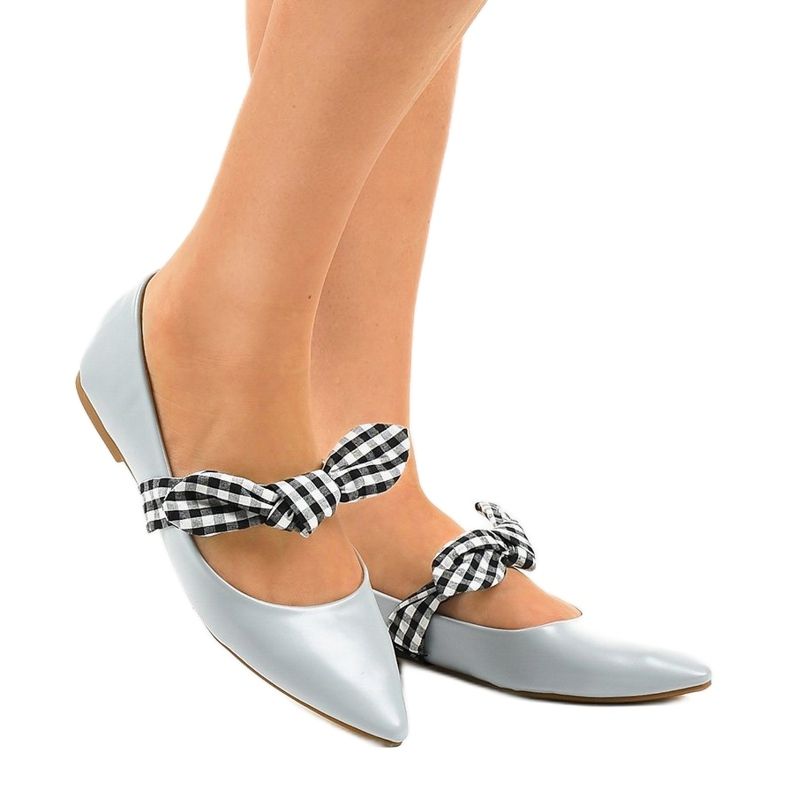 Blaue Ballerinas zum Schnüren mit Schleifen NK07P 1