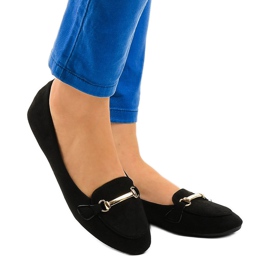 Schwarze Mokassins Ballerinas 2S2018-56 1