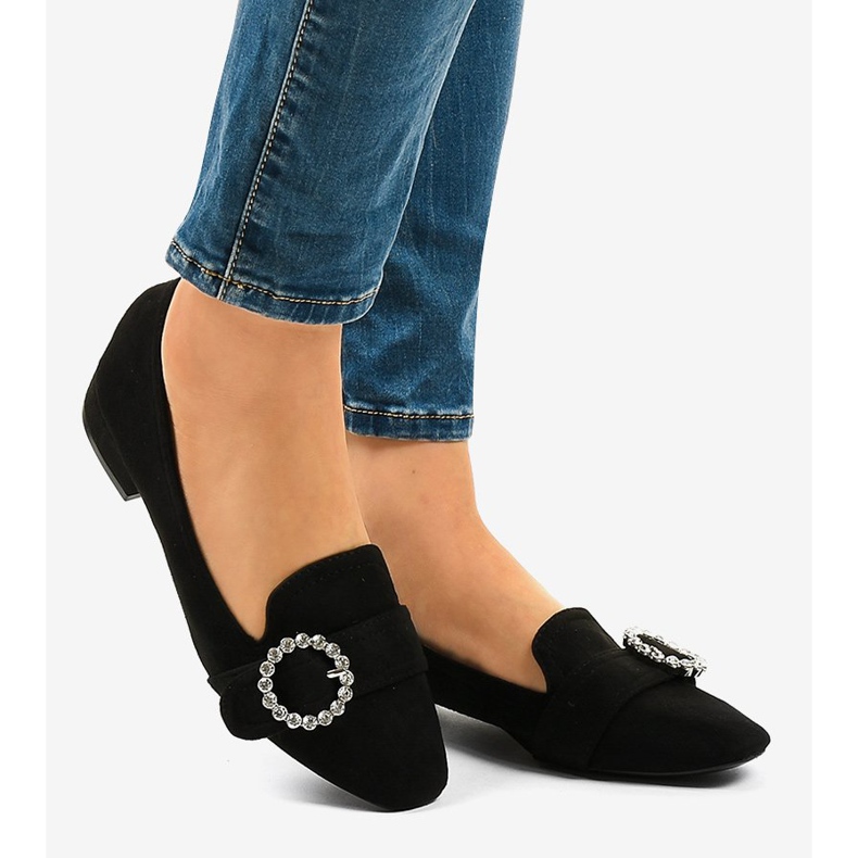 Schwarze Wildleder High Heels L419 2