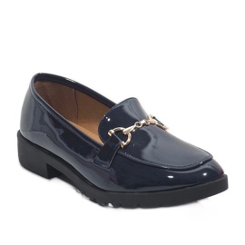 Marineblaue Mokassins für Damen A9002 navy blau 1