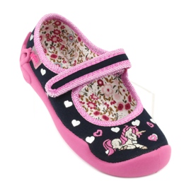 Befado Kinderschuhe 114X355 marineblau rosa grau 1