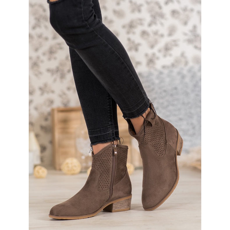 Filippo Durchbrochene Cowboystiefel braun 2