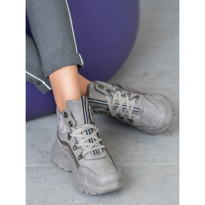 Queentina Warme Turnschuhe grau 1