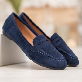 Fama Klassische Loafer marineblau blau 1