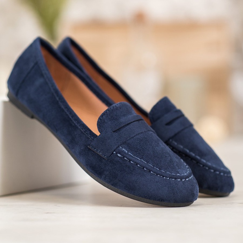 Fama Klassische Loafer marineblau blau 1