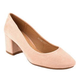 Pinke Wildleder-Pumps am FM1089-Pfosten rosa 1