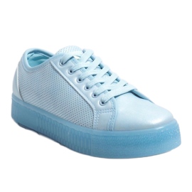Blaue Creepers-Sneaker für Damen F-2969 1
