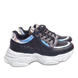 Schwarze Sport-Sneaker mit HL-08 1