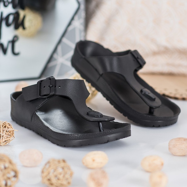 SHELOVET Schwarze Flip-Flops 1