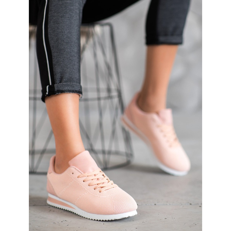 SHELOVET Gebundene Schuhe auf der Plattform orange rosa 1