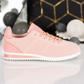 SHELOVET Gebundene Schuhe auf der Plattform orange rosa 2