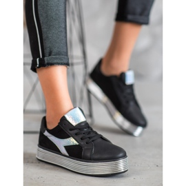 Ideal Shoes Sneaker mit Holo-Effekt schwarz gelb 1