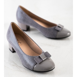 Pumps mit VINCEZA-Schleife grau 2