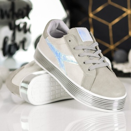 Ideal Shoes Sneaker mit Holo-Effekt grau 1
