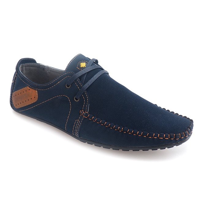 Leder-Loafer zum Schnüren MA18 Marineblau navy blau 1