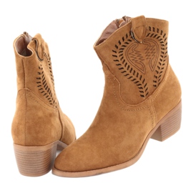 M.Daszyński Casual Damen Cowboystiefel Daszyński 1921, Wildleder braun 4