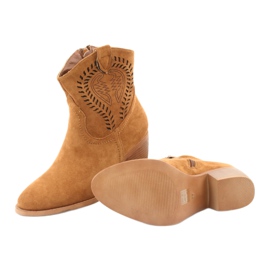 M.Daszyński Casual Damen Cowboystiefel Daszyński 1921, Wildleder braun 6