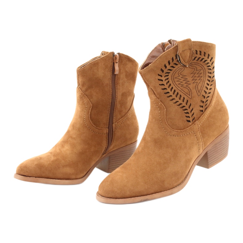 M.Daszyński Casual Damen Cowboystiefel Daszyński 1921, Wildleder braun 3