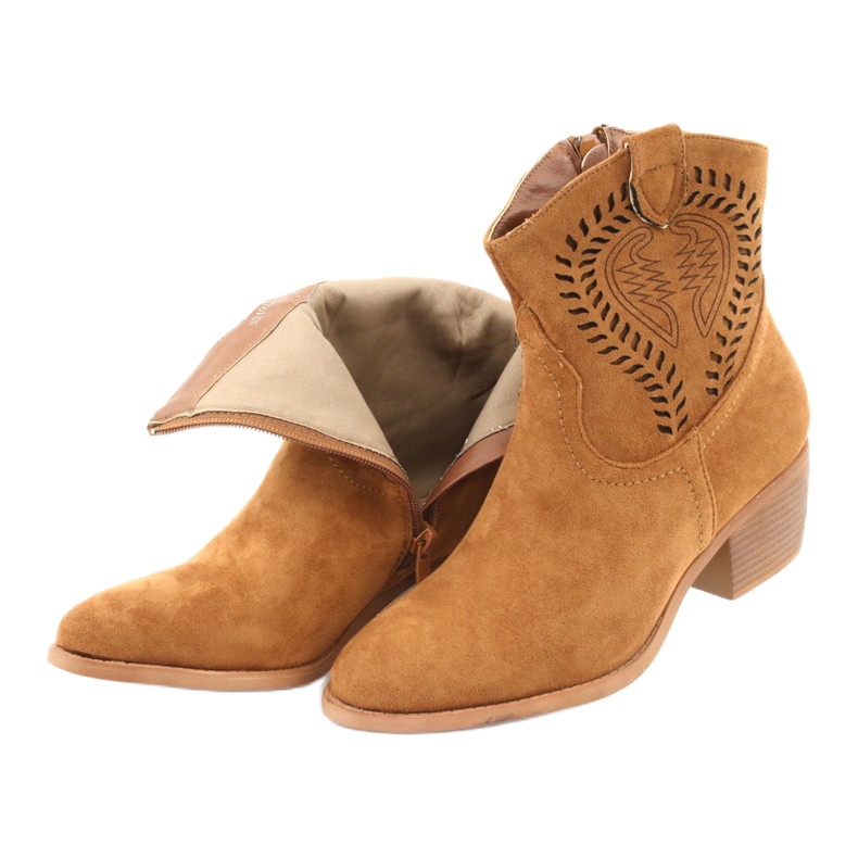 M.Daszyński Casual Damen Cowboystiefel Daszyński 1921, Wildleder braun 5