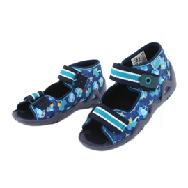Befado Sandalen Kinderschuhe 250P090 weiß marineblau blau 3