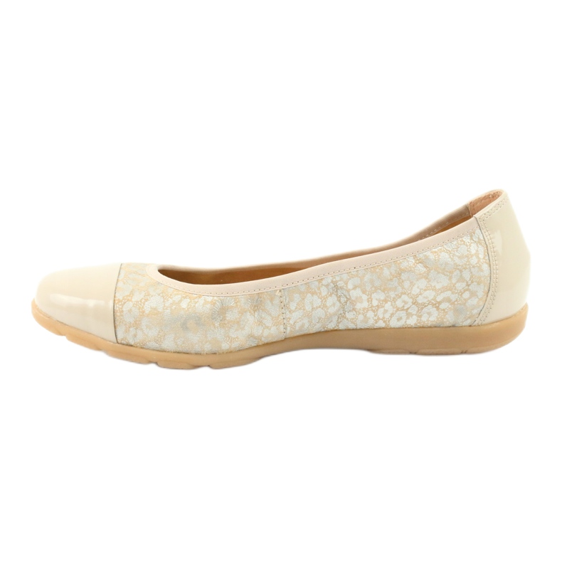 Caprice Bequeme Ballerinas im Spitzenstil, Leder 22152, beige 2