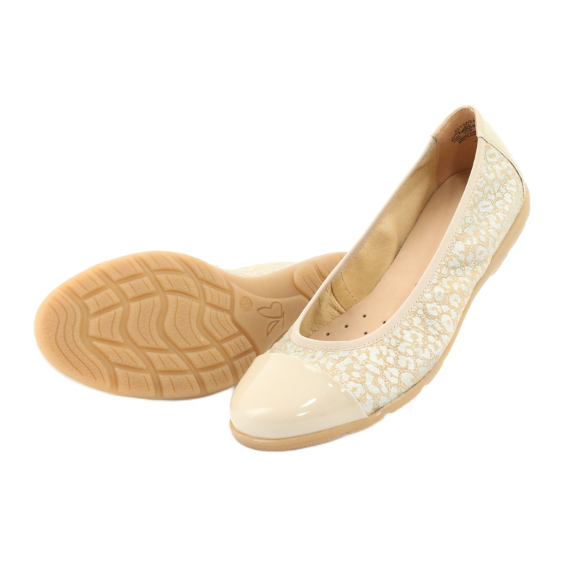 Caprice Bequeme Ballerinas im Spitzenstil, Leder 22152, beige 4