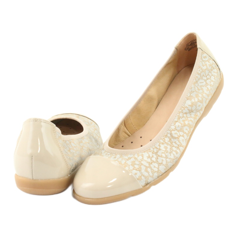 Caprice Bequeme Ballerinas im Spitzenstil, Leder 22152, beige 5
