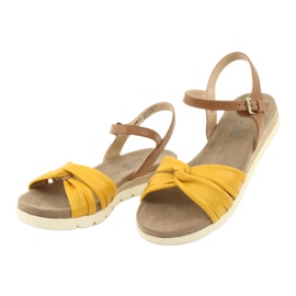 Caprice Ledersandalen beige / zitrone braun gelb 3