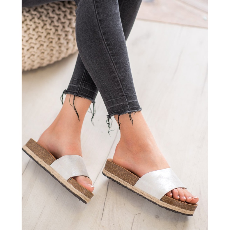 Goodin Modische silberne Hausschuhe grau 1