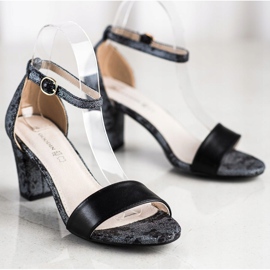 Goodin Stilvolle Sandalen mit Spitze schwarz 1