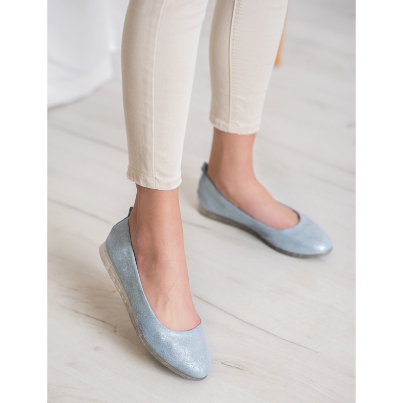 Sergio Leone Textilballerinas mit Glitzer blau 2