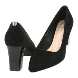 Wildlederpumps auf einem hohen Absatz Sergio Leone PB403 schwarz 4