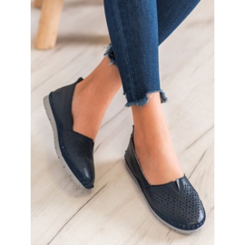 Evento Durchbrochene Sneakers mit Öko-Leder navy blau blau 1