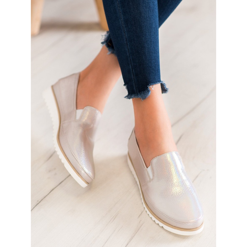 Sergio Leone Goldene Slip-On-Schuhe braun gelb 1