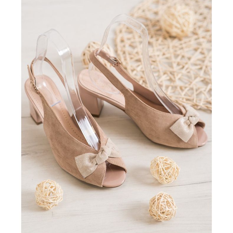 Sergio Leone Offene Sandalen mit Schleife braun 2