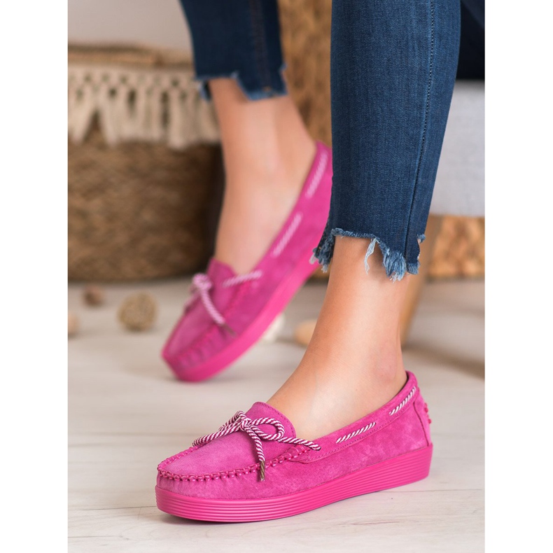 Filippo Klassische Leder-Loafer rosa 1