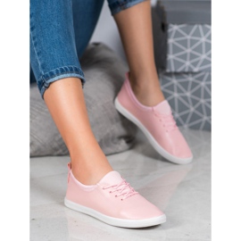 SHELOVET Leichte Sneakers mit Öko-Leder rosa 1