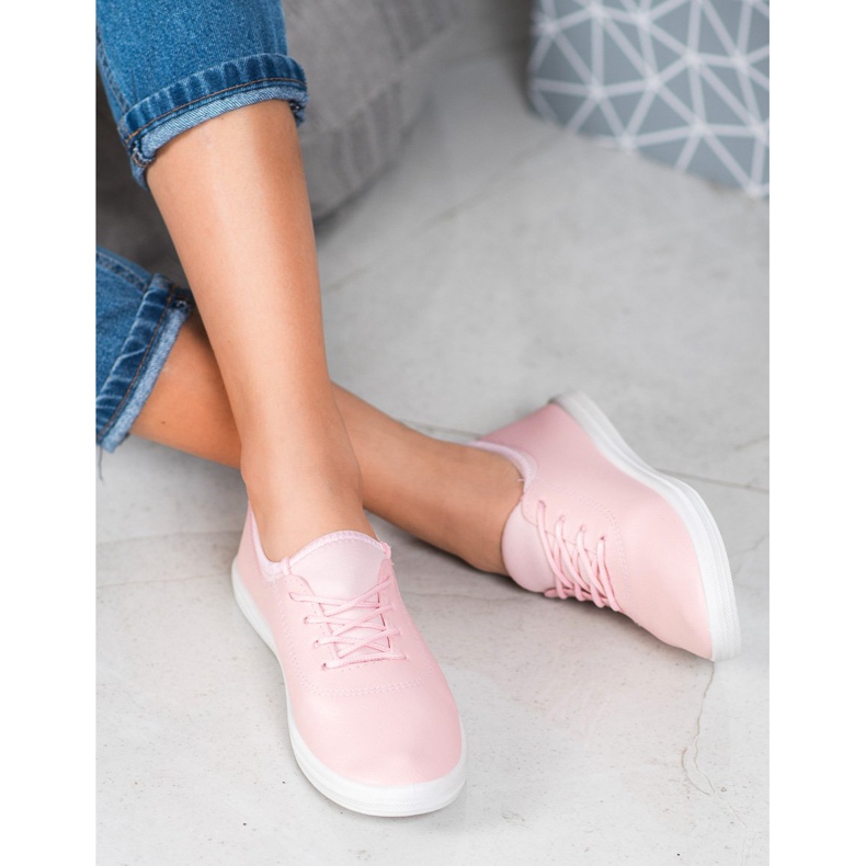 SHELOVET Leichte Sneakers mit Öko-Leder rosa 2
