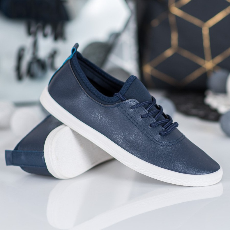 SHELOVET Leichte Sneakers mit Öko-Leder blau 1