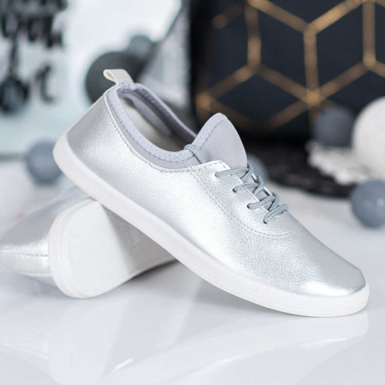 SHELOVET Leichte Sneakers mit Öko-Leder grau 1