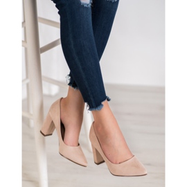 Ideal Shoes Beige Pumps auf High Heels 2
