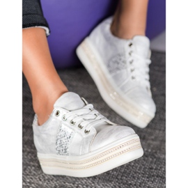 Bestelle Sneakers mit Zirkonia weiß grau 2