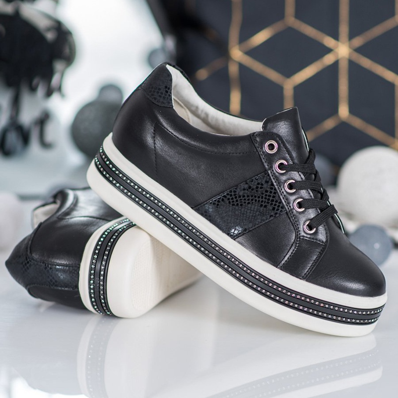 Bestelle Sneakers mit Zirkonia schwarz 1