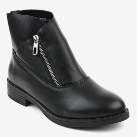 Schwarze flache Stiefel, isolierte Chelsea-Stiefel 20195-1 1