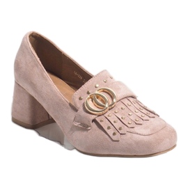 Pinke Wildleder-Pumps am LB-339-Pfosten rosa 1