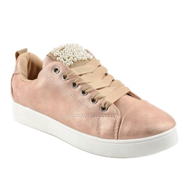 Rosa Sneakers verziert mit 373-Y-Perlen 1