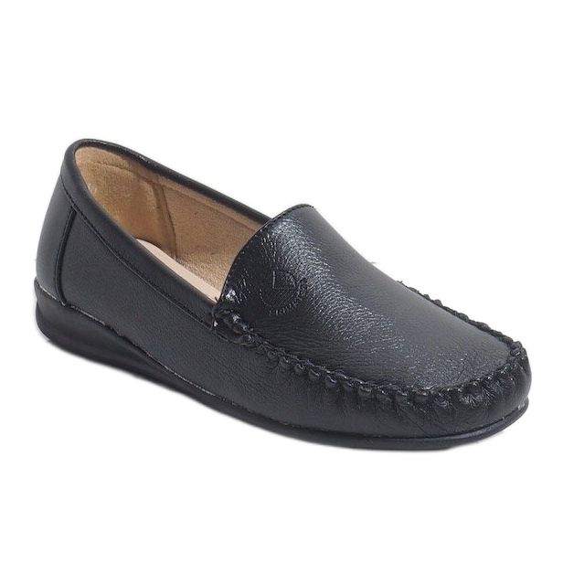 Schwarze Keil-Loafer 8-01 1