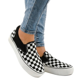 Schwarze Slip-On-Sneakers B5138-B weiß 2