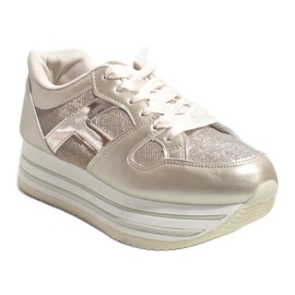 Gold modische Damen Sportschuhe 1306 golden 1