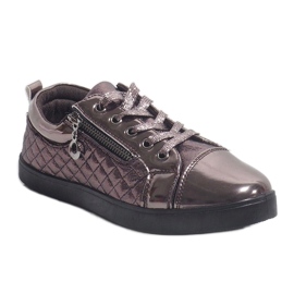 Modische Damen-Sneaker in Dunkelsilber R19-10 grau 1